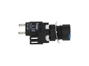 D100YDM — BOTON PULSADOR 16mm, NO ILUMINADO AZUL, RASANTE MOMENTANEO RESTADO NDO INCLUYE 1CON NA (MAXIMO 2 CONTACTOS) 