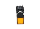 D100DDS — BOTON PULSADOR 16mm, NO ILUMINADO AMARILLO, RASANTE MOMENTANEO RECTANGULAR, INCLUYE 1 CON NA (MAXIMO 2 CONTACTOS) 