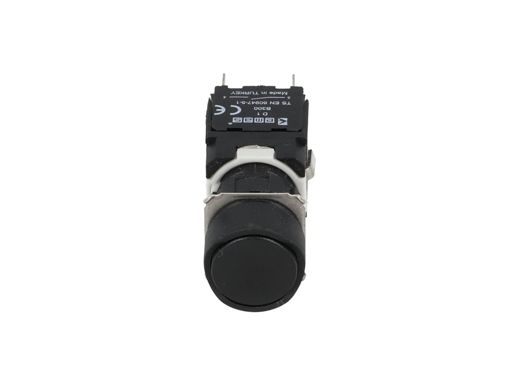 D100YDH — BOTON PULSADOR 16mm, NO ILUMINADO NEGRO, RASANTE MOMENTANEO RESTADO NDO, INCLUYE 1CON NA (MAXIMO 2 CONTACTOS) 