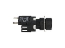 D100YDH — BOTON PULSADOR 16mm, NO ILUMINADO NEGRO, RASANTE MOMENTANEO RESTADO NDO, INCLUYE 1CON NA (MAXIMO 2 CONTACTOS) 