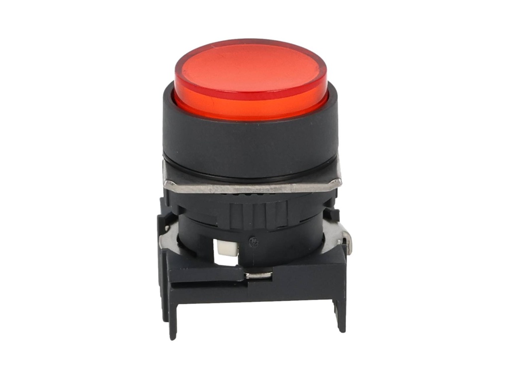 S16PR-E1R — BOTON PULSADOR 16mm, NO ILUMINADO ROJO, REDONDO  SIN CONTACTO INCLUIDO 