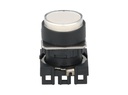 S16PR-E3W — BOTON PULSADOR BLANCO 16mm, MOMENTANEO ILUMINADO, REDONDO SALIENTE