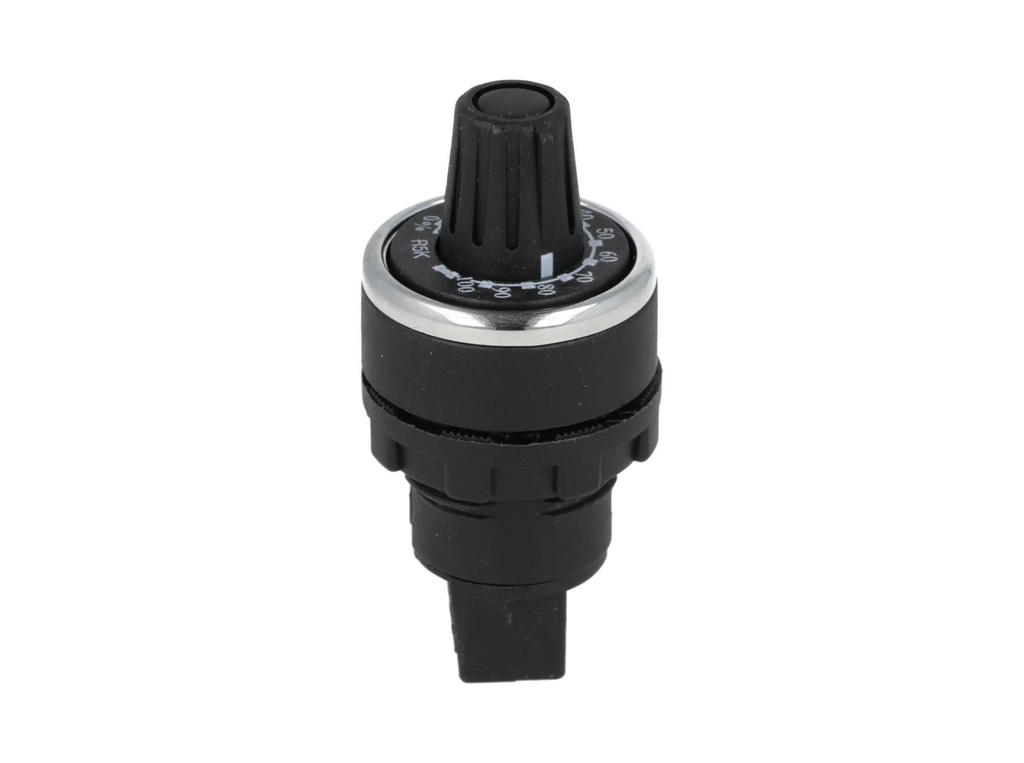 BPR05K — POTENCIOMETRO 22mm 5K OHMS 1.5WATTS CON PERILLA GRADUADA, TOLERANCIA 10%, RESISTENCIA DE AISLAMIENTO MIN 10M OHMS (500VCD) 17.30 MA