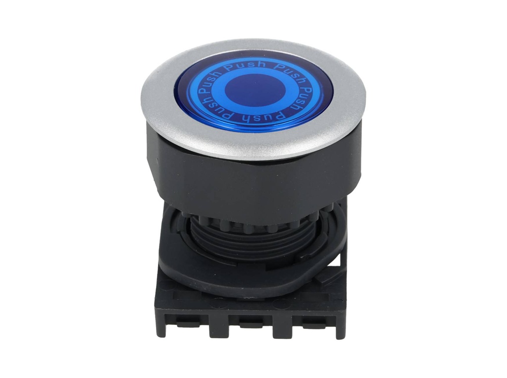 S3PF-P3B — BOTON PULSADOR RASANTE LED AZUL, 1A Y 1C
