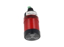 503-R024 — FAROLA ROTATIVA LED ROJO 50mm 24VCA/CD CON BUZZER 80DB BARRENO BASE 22mm