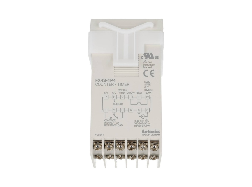 FX4S-1P4 — CONTADOR TIMER, 1/16 DIN, 4D, 1 PRESET, RELSALIDA NPN 100-240VCA