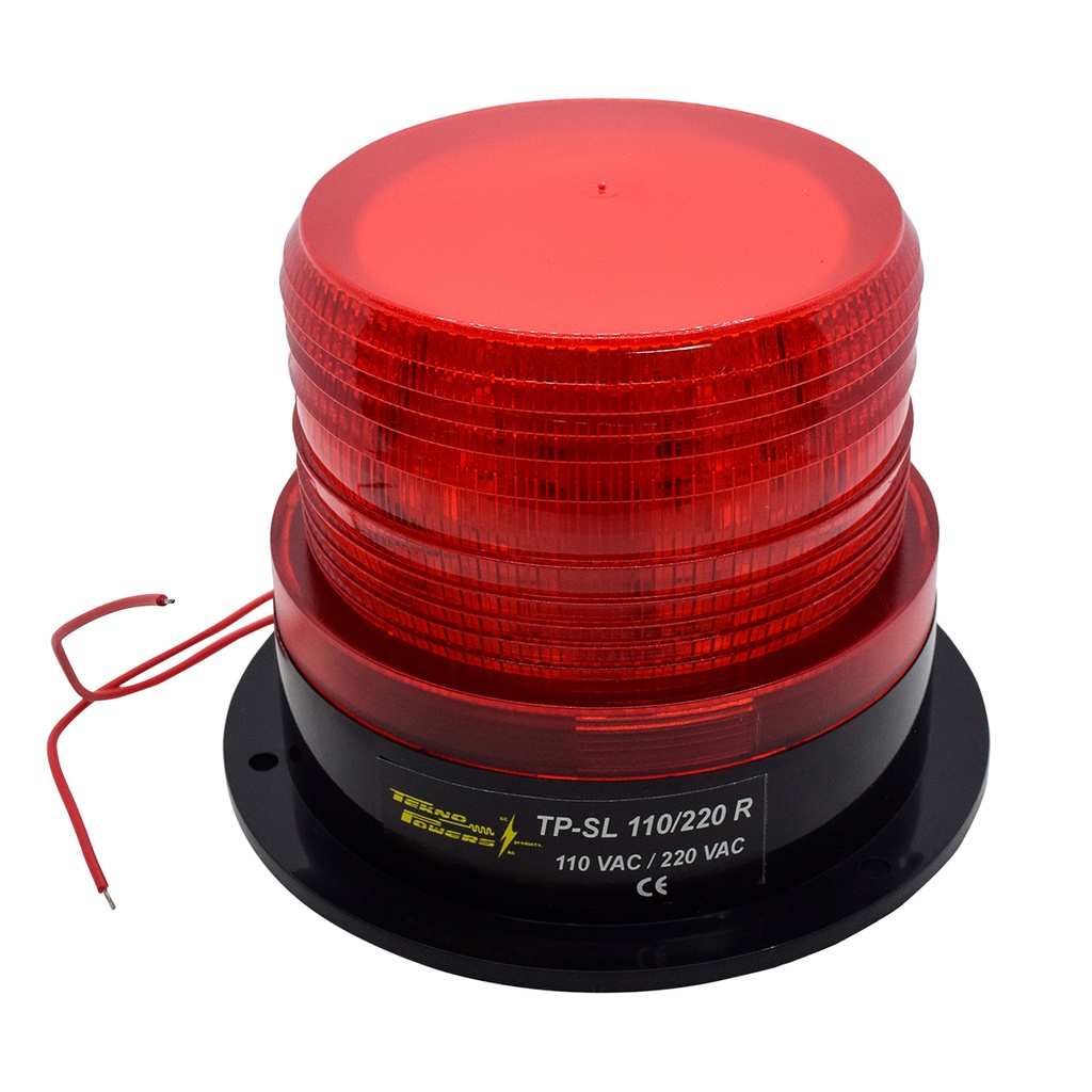 TP-SL-110/220R — TORRETA CON BUZZER 110-220VCA ROJA 128X95mm