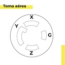 WJ-9431B — CONTACTO INDUSTRIAL CON SEGURO 30A/250VCA3 POLOS ( 3 FASES) + TIERRA, TOMA AEREA