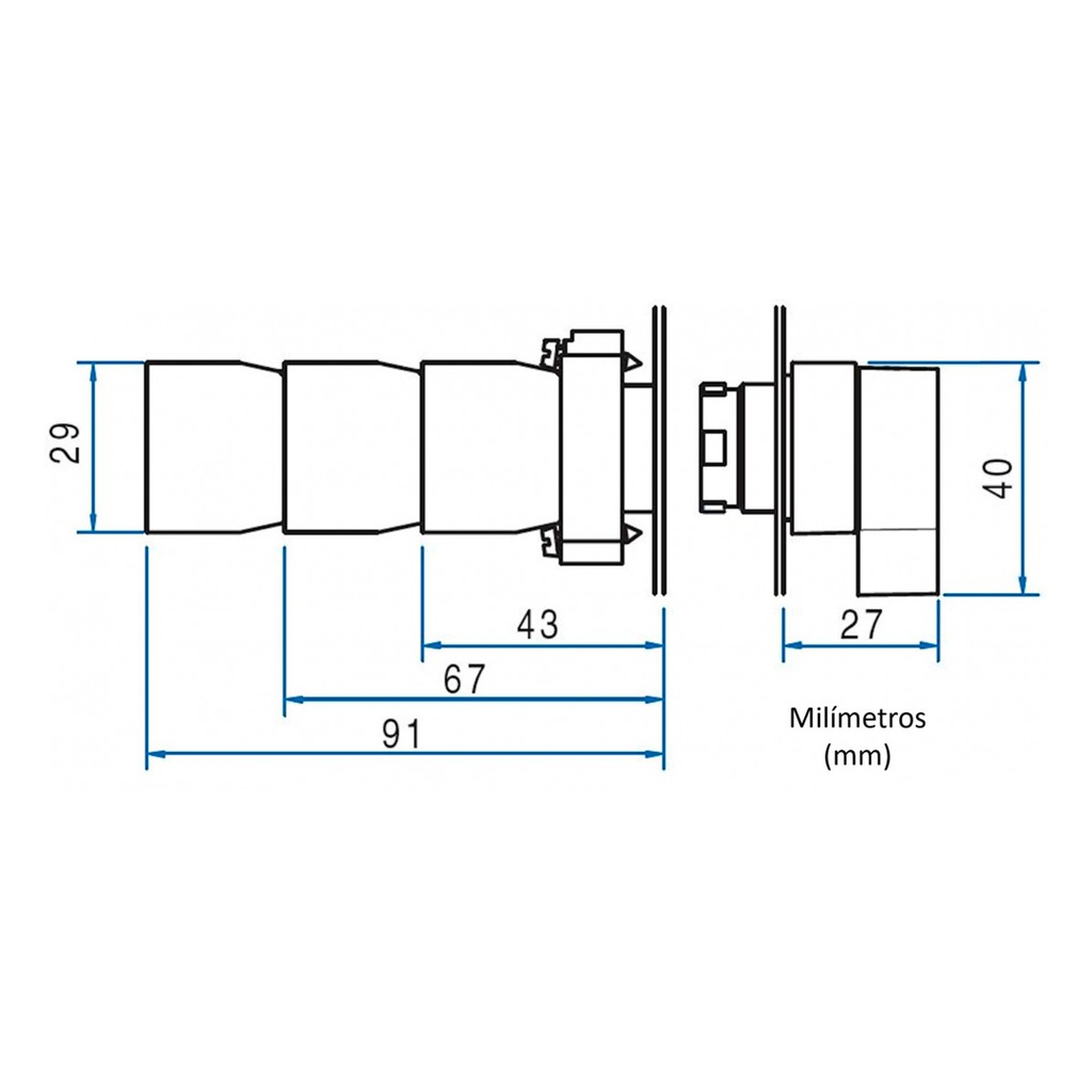 2AS2E-1 - SELECTOR 2 POS. FIJAS MANETA LARGA 22MM