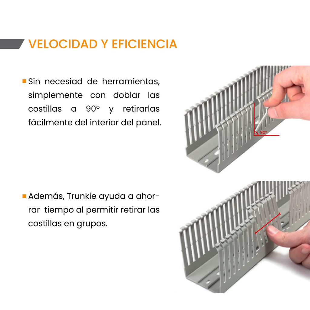 E94-1MT — Canaleta Ranurada Pvc Rigido 60x60mm 2pza De 1 metro E94