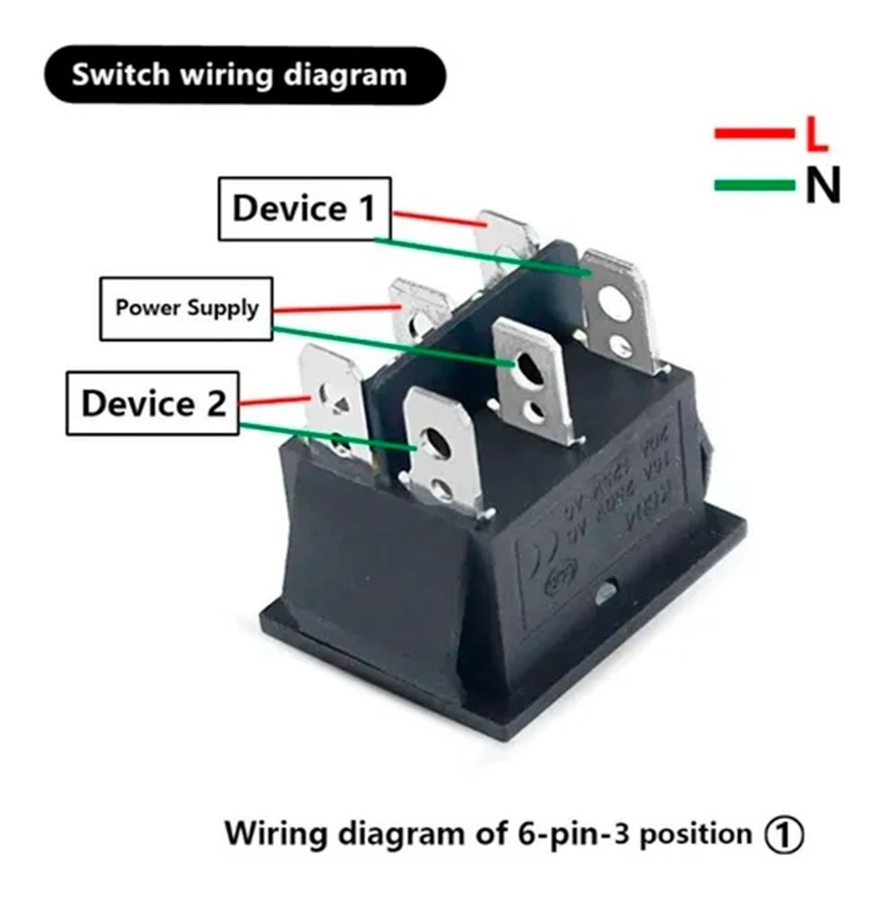 Switch Interruptor Balancin Led 2p2t On-off-on Tp-321-2t-