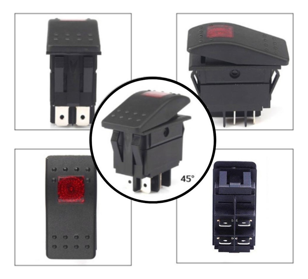 Switch Boton Interruptor Con Luz Led 4 Pines 12v 2pza Tp-as