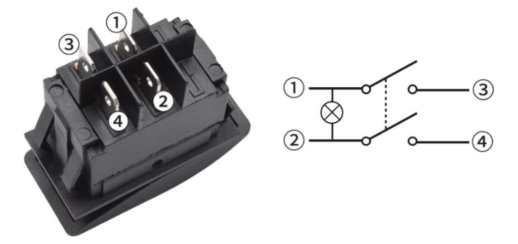 Switch Boton Interruptor Con Luz Led 4 Pines 12v 2pza Tp-as