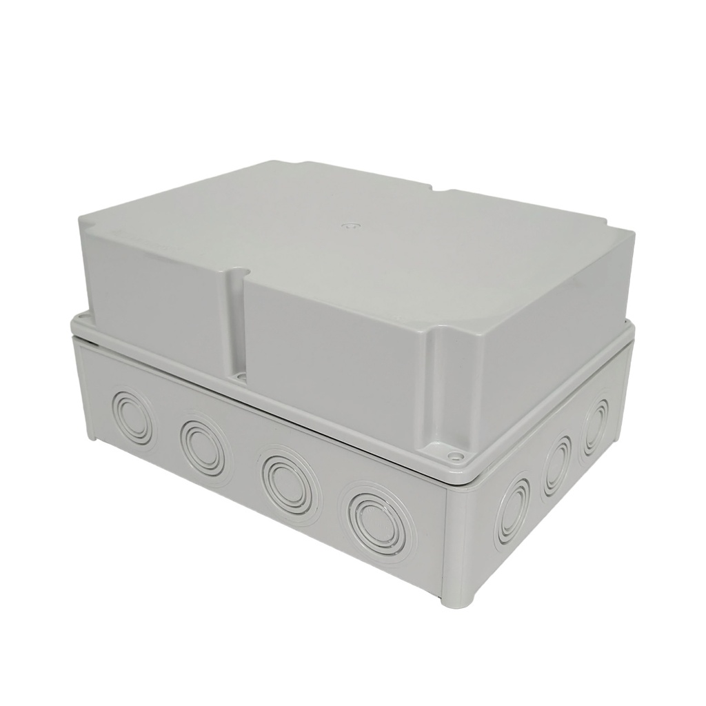 40203605 — CAJA CON KNOCKOUTS PRE-PERFORADOS PLASTICA ABS DE CONEXIONES 218X298X146.5MM. GRIS CUBIERTA ELEVADA IP67