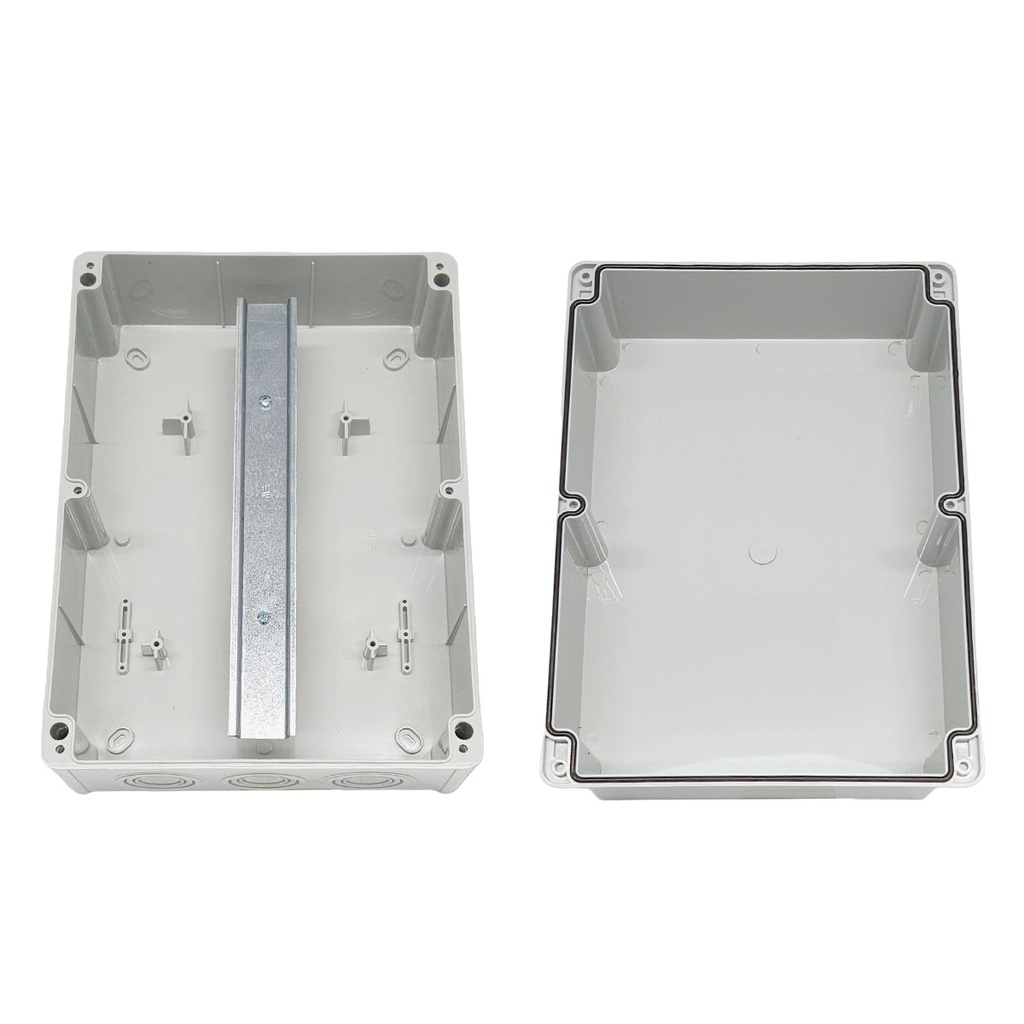 40203605 — CAJA CON KNOCKOUTS PRE-PERFORADOS PLASTICA ABS DE CONEXIONES 218X298X146.5MM. GRIS CUBIERTA ELEVADA IP67