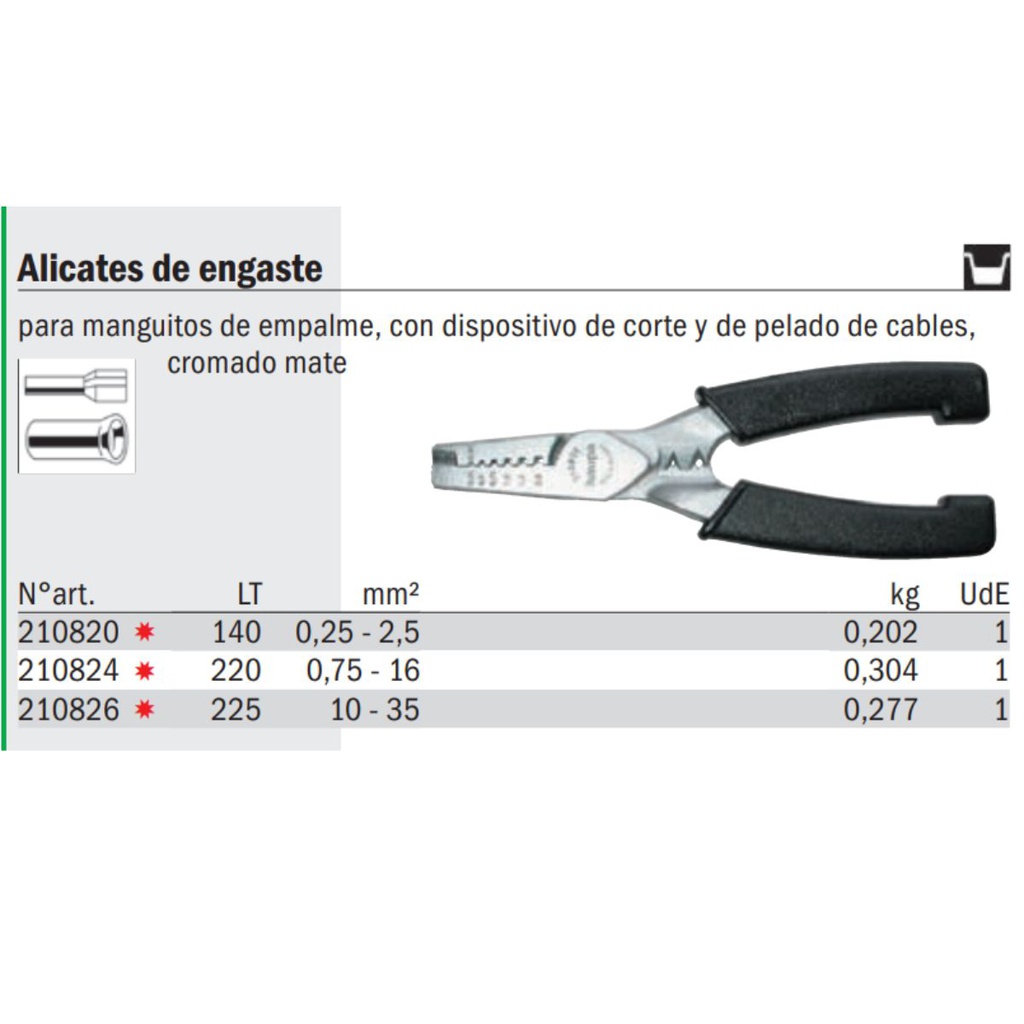 ET21082400 - ALICATES DE ENGASTE 0,75-16