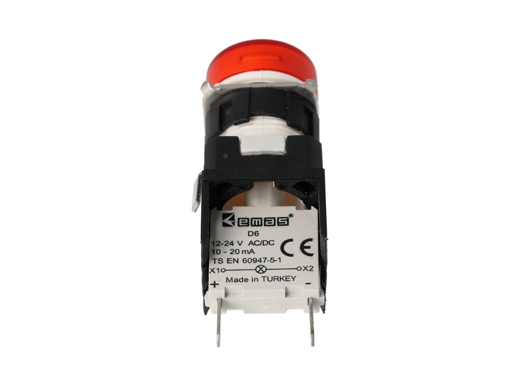 D060YXK — LAMPARA PILOTO 16mm CON LED, 24VCA/CD RESTADO NDO ROJO