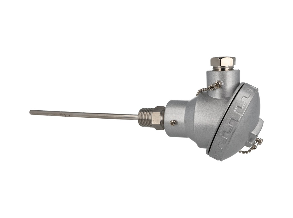 TPCM-J-6 — TERMOPAR COMPACTO TIPO J 1/4 DIAM X 6  D, E U, 1/2 NPT A PROCESO, CABEZA DE ALUMINIO Y BLOCK  CERAMICO DE CONEXIONES