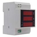 TP-D52-450/100MF — MEDIDOR DIGITAL VOLT/AMP, 0-450VCA/100A, HOROMETRO, MONTAJE EN RIEL DIN, W, KWH, TIMER, FACTOR DE POTENCIA, 30 KW, 99999KWH, FP 0-1, 999.59H