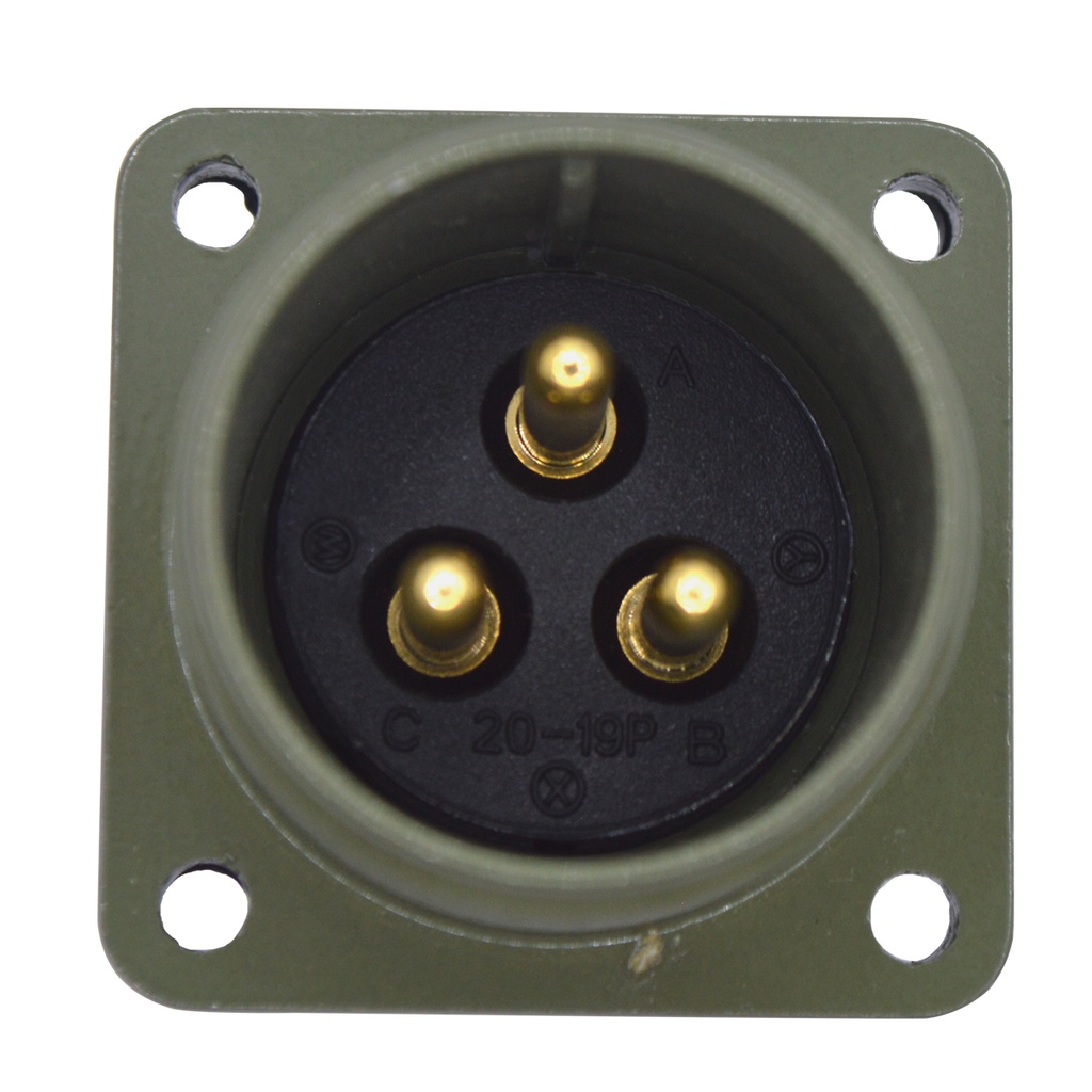 TP-MSK-3PM — CONECTOR MILITAR SOCKET (PANEL ) 3P MACHO