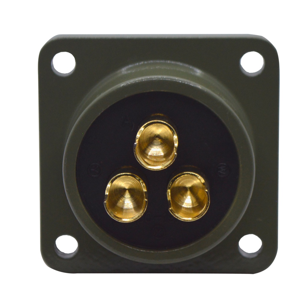 TP-MSK-3PM — CONECTOR MILITAR SOCKET (PANEL ) 3P MACHO
