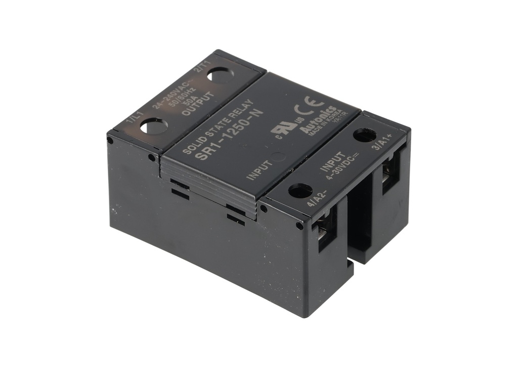 SR1-1250-N — RELEVADOR ESTADO SOLIDO 24-240VCA, ENTRADA 4-30VCD 50A