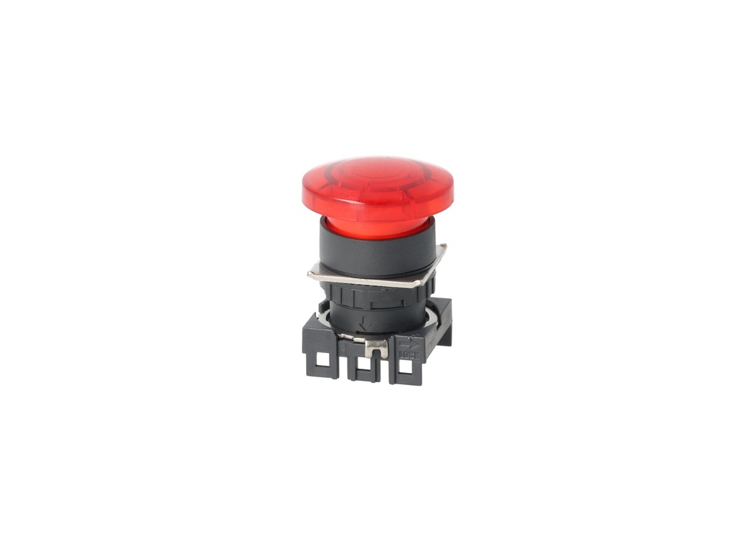 S16BR-H1R — BOTON PULSADOR ROJO 16MM TIPO HONGO
