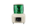 MSGS-110-1G — TORRETA INDUSTRIAL 125mm 110VCA (VERDE) CON SIRENA, MELODIA, 2TONOS, GIRATORIA