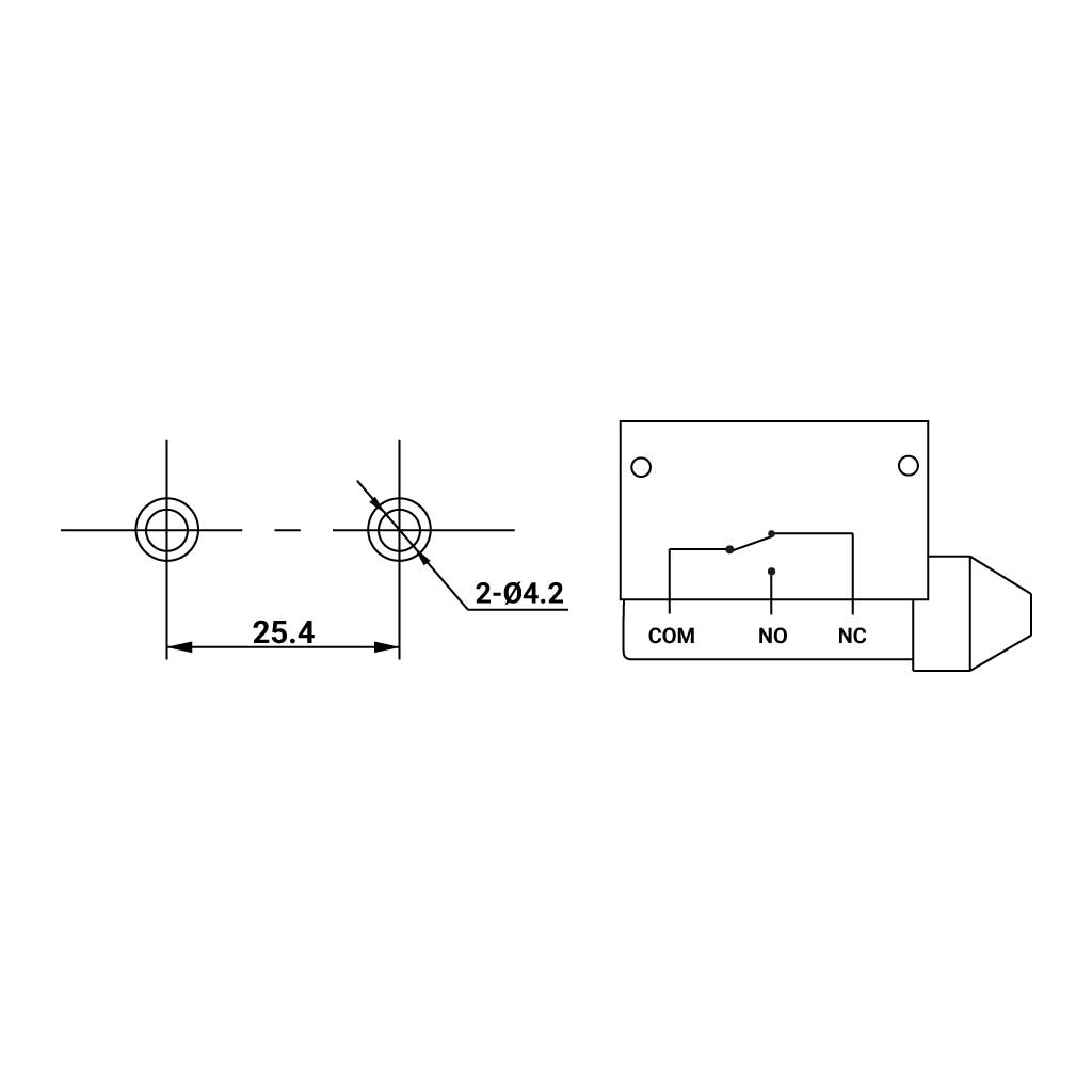 XZ7-110 — MICROSWITCH MINIATURA BOTON MEDIANO 10A/, 250VCA