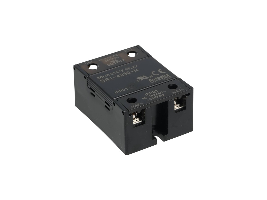 SR1-4250-N — RELEVADOR ESTADO SOLIDO 24-240VAC, ENTRADA 90-240VAC, 50A, CRUCE EN CERO, MONTAJE DISIPADOR O PLACA.