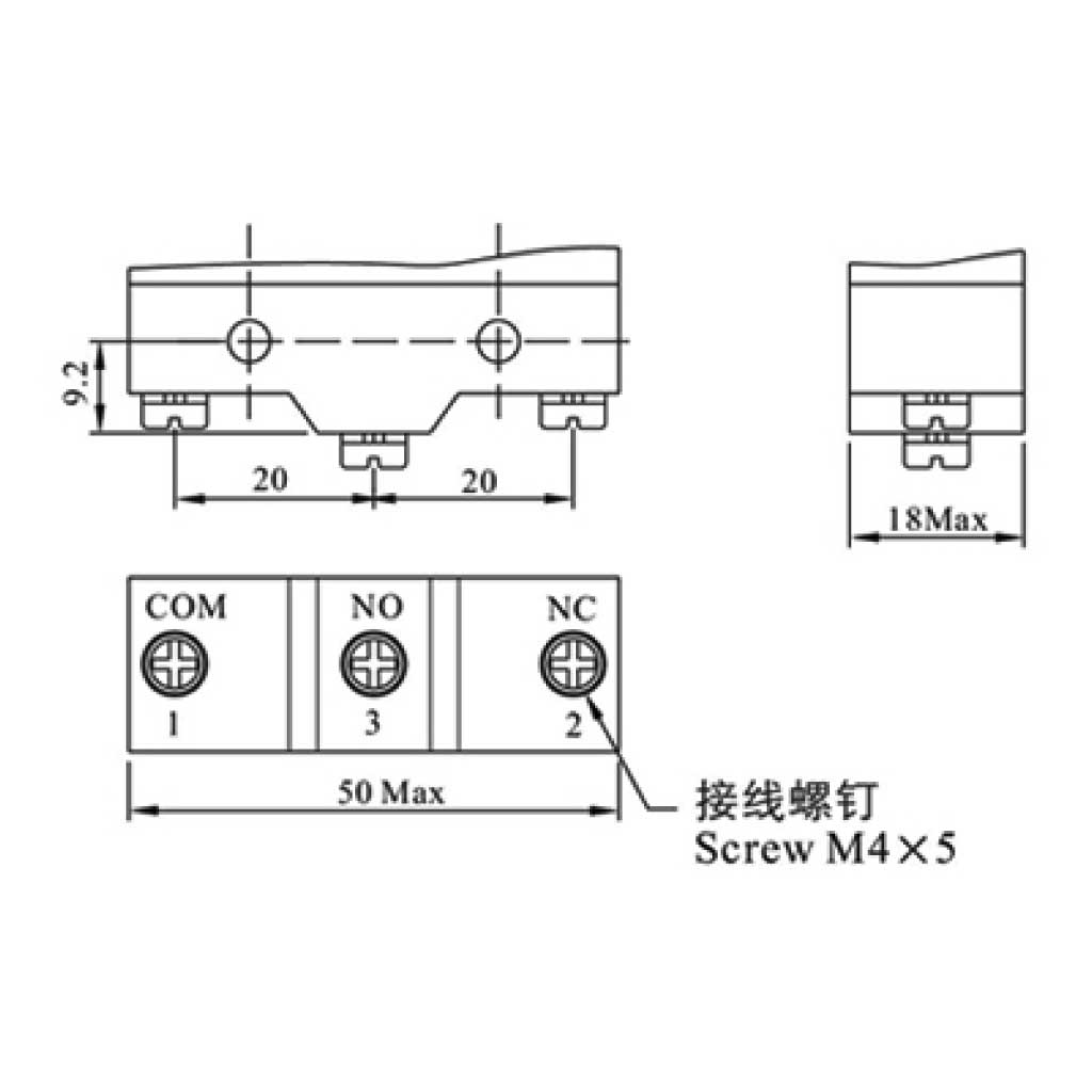XZ-15GQ-B — MICROSWITCH MINIATURA DE BOTON GRANDE, 1NA+1NC 15A/125C