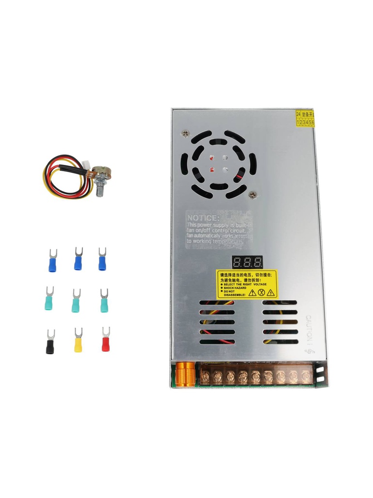 TP-V480-24 — FUENTE VARIABLE 480W/20A, 0-24VCD, VOLTAJE ENTRADA 100/240VCA, CON DISPLAY INDICADOR, MEDIDA: 215X114X49mm