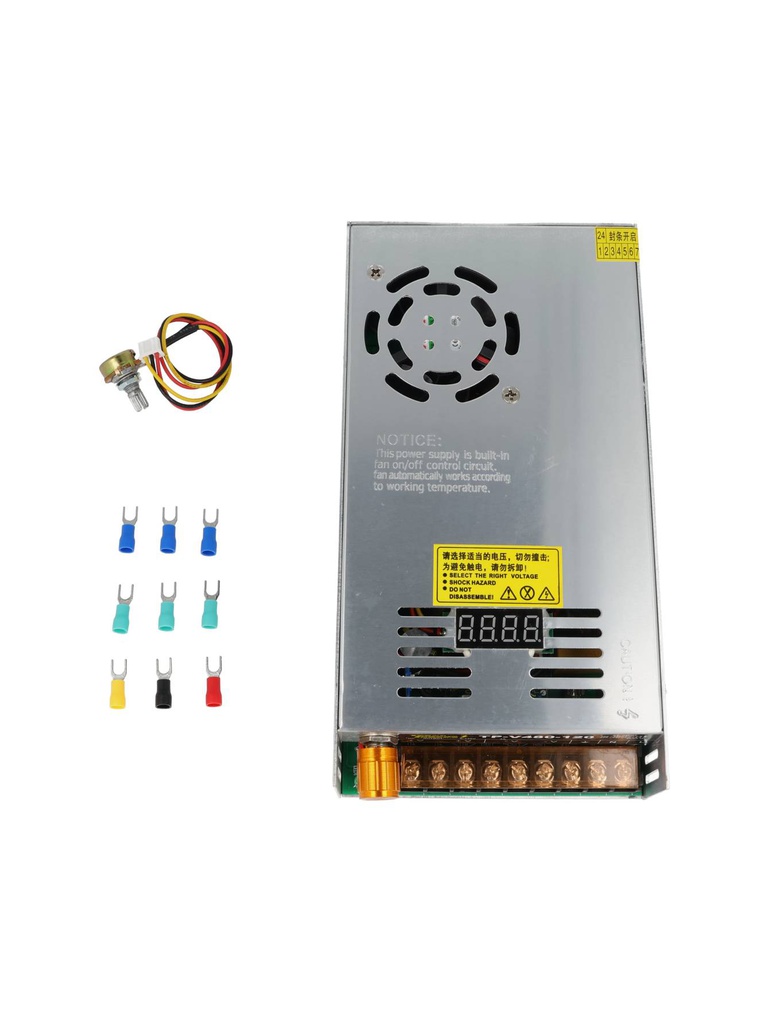 TP-V480-120 — FUENTE VARIABLE 480W/4A, 0-120VCD, VOLTAJE ENTRADA 100-120V/200-240V, CON DISPLAY INDICADOR, MEDIDA: 215X114X49mm