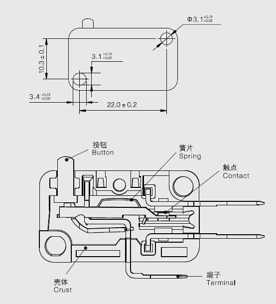XV-15-1C25 — MICROSWITCH C/PIN DE PRESION 16A 250V