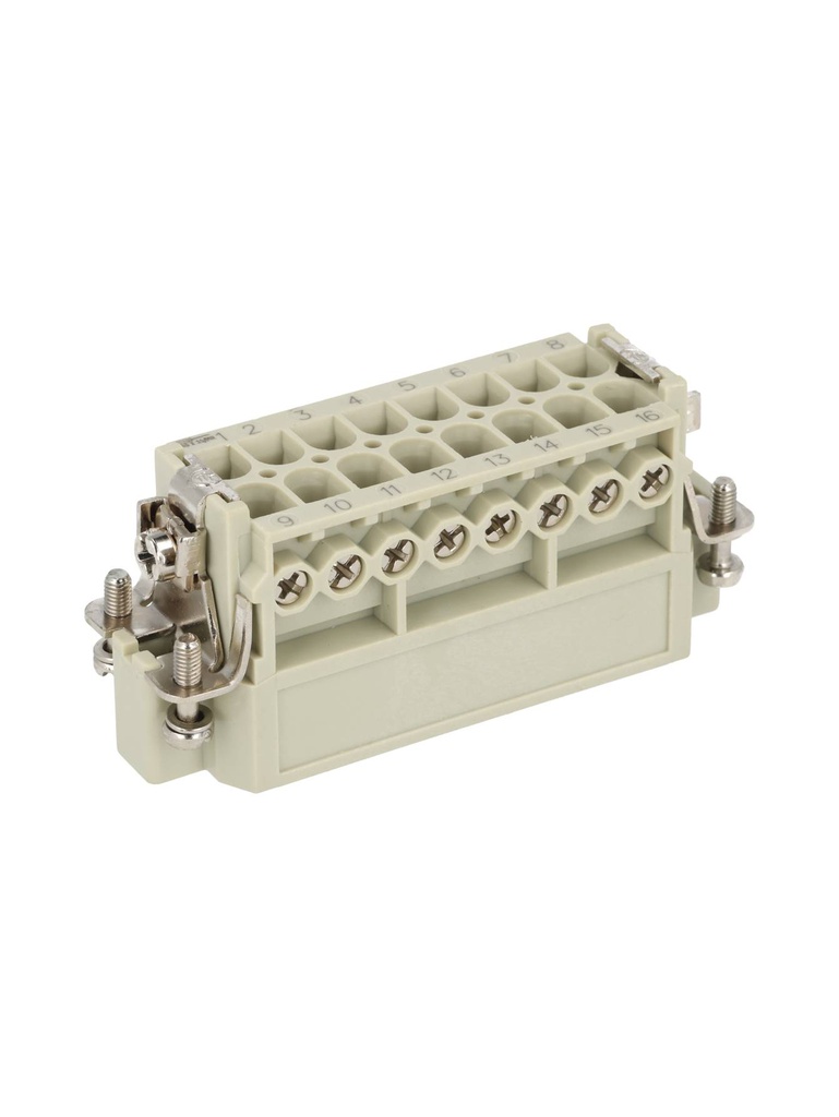 MCB-16P-10A — CONECTOR USO RUDO MACHO 10A 400V 16PIN (HEMBRA #FCB-16P-10A) 