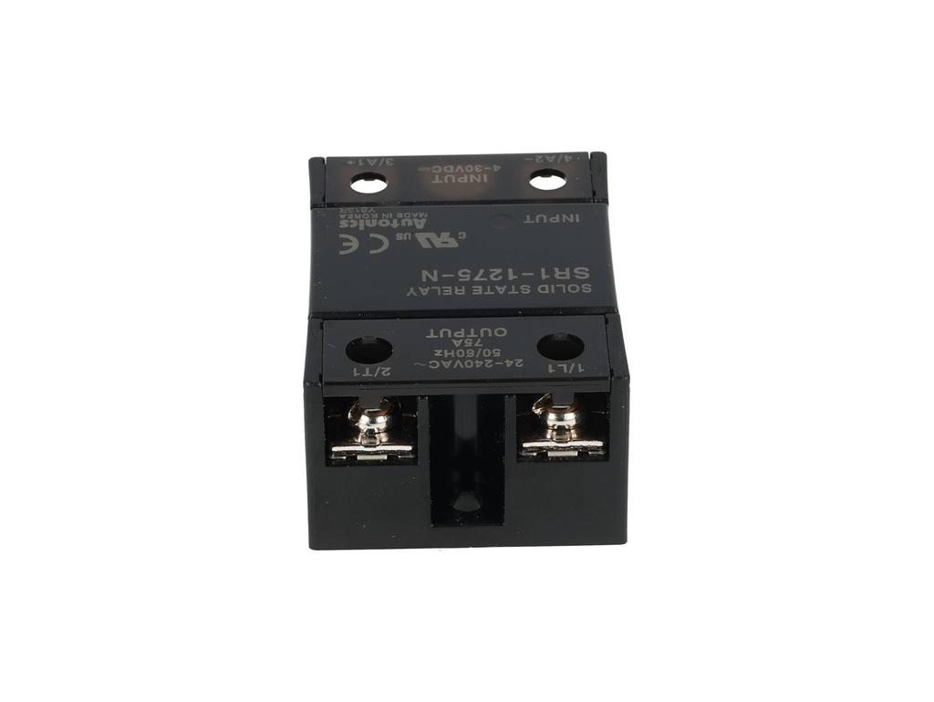 SR1-1275-N — RELEVADOR ESTADO SOLIDO 24-240VCA ENTRADA 4-30VCD 75A CRUCE EN CERO, MONTAJE DISIPADOR O PANEL
