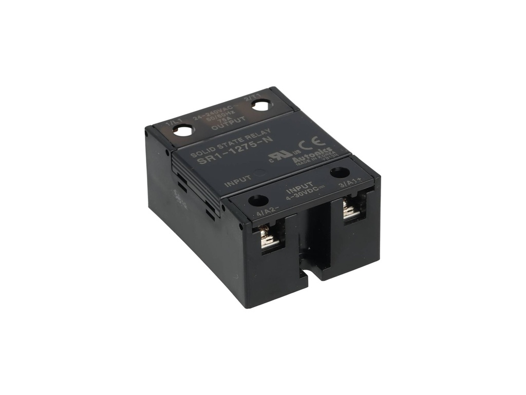 SR1-1275-N — RELEVADOR ESTADO SOLIDO 24-240VCA ENTRADA 4-30VCD 75A CRUCE EN CERO, MONTAJE DISIPADOR O PANEL