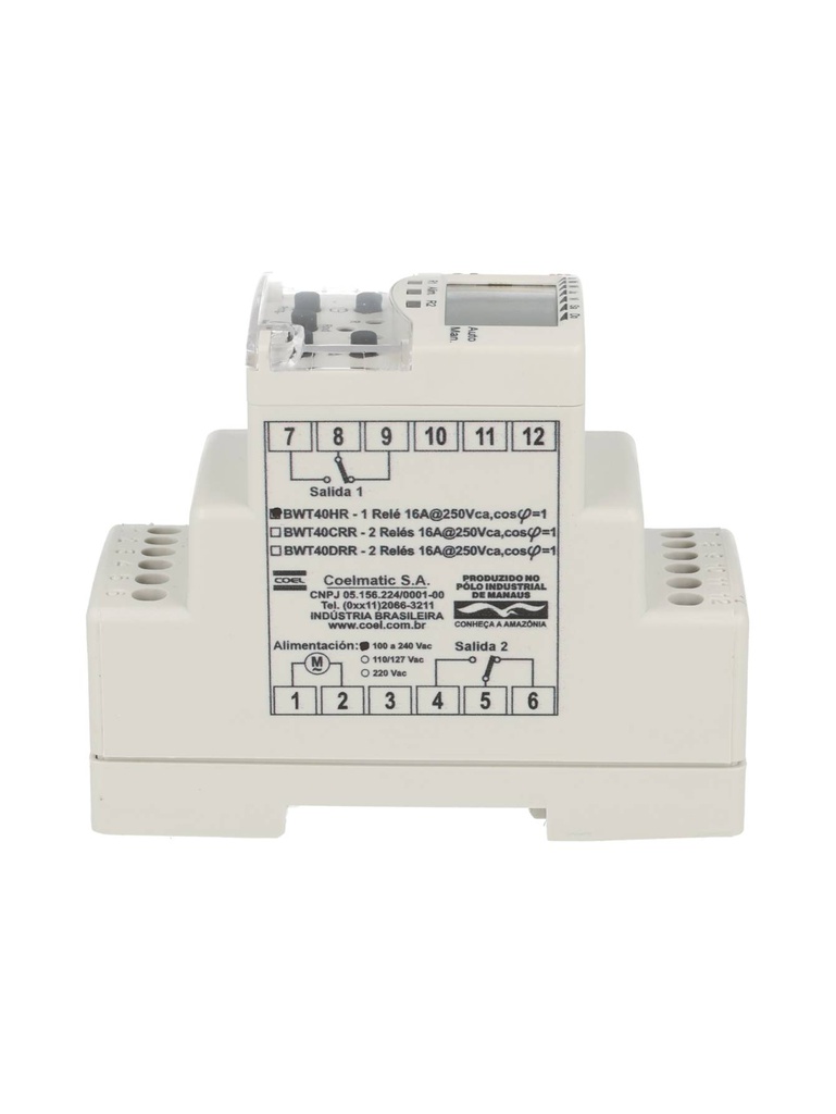 BWT-40HR-S-REC — PROGRAMADOR HORARIO, ALIMENTACIÓN 100 A 240VCA HASTA 40 PROGRAMAS 20 ENCENDIDO 20 APAGADO