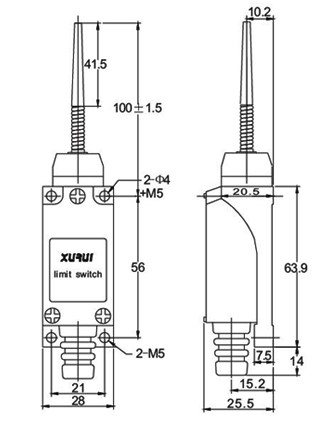 XZ-8/166 — MICROSWITCH DE FINAL DE CARRERA RESORTE, PUNTA PLASTICA