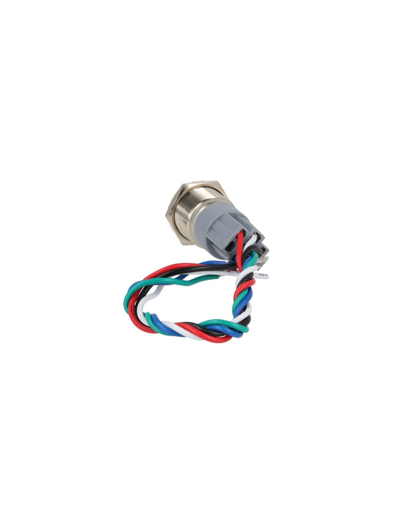 TP-ML19-PR110 — INTERRUPTOR METÁLICO 19MM 110VCA 6A ENCLAVADO CON SIMBOLO ILUMINADO Y CONECTOR