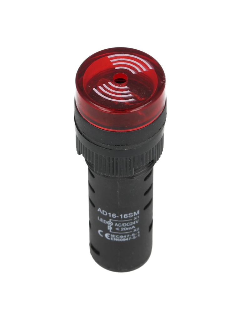 BLIR16R-12/24V — BUZZER INTERMITENTE 16MM ROJO 12-24V 85DB "NO SON A PUEBA DE EXPLOSIÓN!