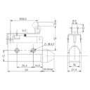 XZ7-141 — MICROSWITCH MINIATURA PALANCA CORTA, ROLDANA PLASTICA, 1NA+ INC 10A 250V