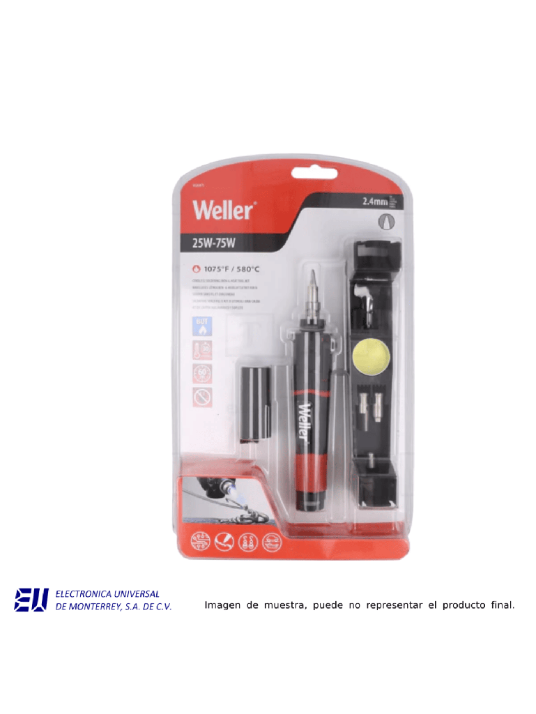 WLBUK75 — CAUTÍN INALÁMBRICO WELLER 25W-75W CON KIT DE HERRAMIENTAS, DE GAS BUTANO