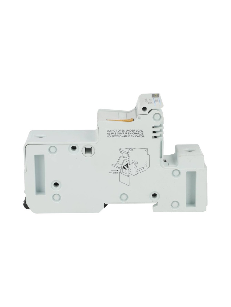 RT18-125A — PORTAFUSIBLE 125A /690V, PARA FUSIBLE 22X58mm, RIEL DIN (CON BLOQUEO DE SEGURIDAD) 