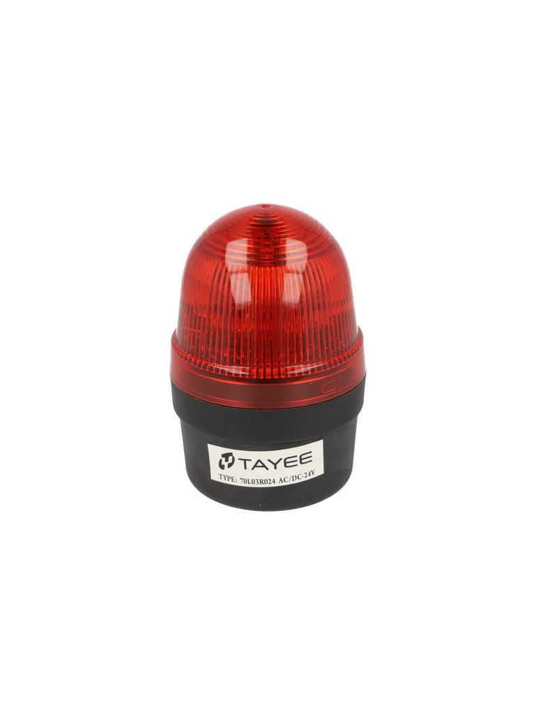 70L03R024 — FAROLA 70MM 24VCA/VCD LED ROJO SOPORTE OPCIONAL