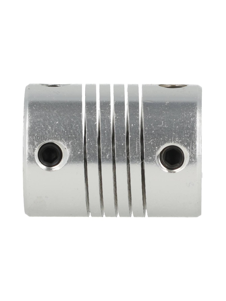 DR-4X4-D19L25 — COPLE FLEXIBLE ALUMINIO DI 4mm, D2 4mm, DE EXT19mm, LONGITUD 25mm, TORQUE 1Nm, VELOCIDAD MAXIMA 19.000RPM