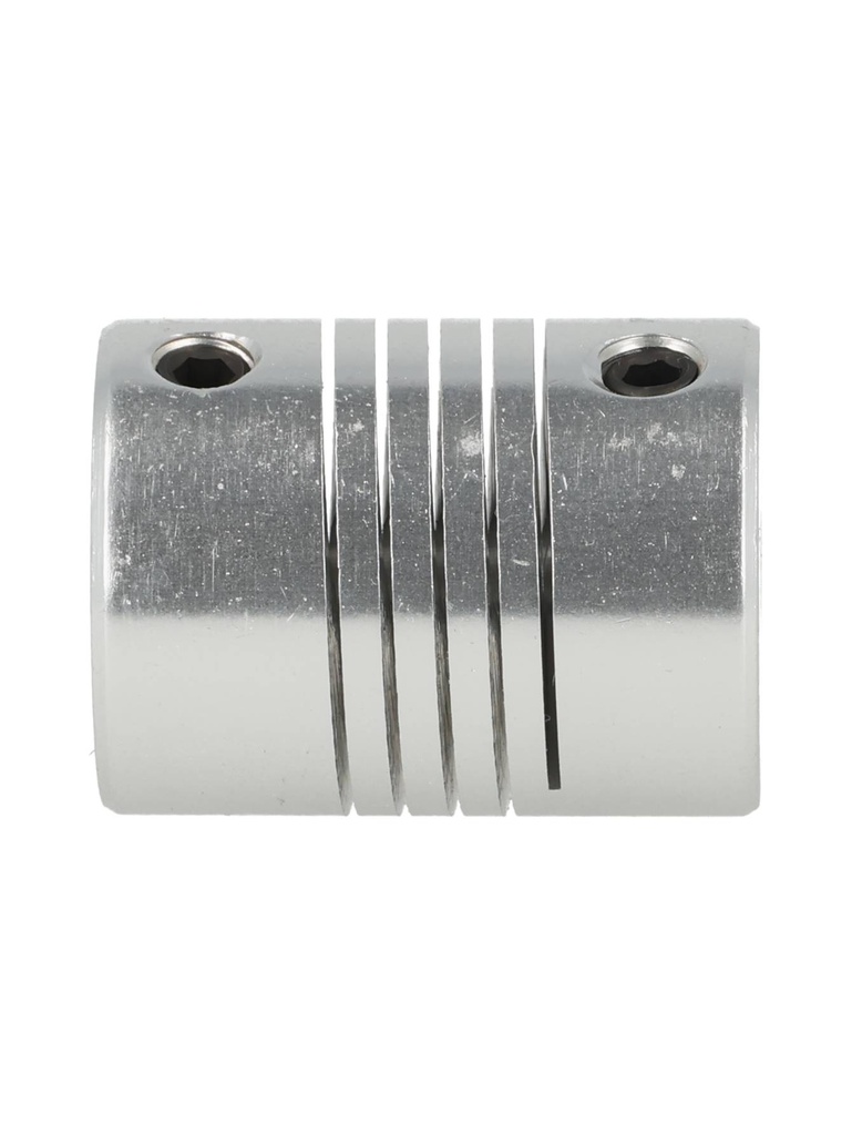 DR-4X4-D19L25 — COPLE FLEXIBLE ALUMINIO DI 4mm, D2 4mm, DE EXT19mm, LONGITUD 25mm, TORQUE 1Nm, VELOCIDAD MAXIMA 19.000RPM