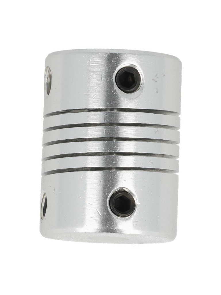DR-4X4-D19L25 — COPLE FLEXIBLE ALUMINIO DI 4mm, D2 4mm, DE EXT19mm, LONGITUD 25mm, TORQUE 1Nm, VELOCIDAD MAXIMA 19.000RPM