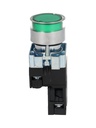 NP2-BW3462G — PULSADOR METALICO 2 TORNILLOS UL LED VERDE, NA 230V BASE METALICA ø22mm IP40 *NO SON A PRUEBA DE EXPLOSION*