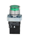 NP2-BW3462G — PULSADOR METALICO 2 TORNILLOS UL LED VERDE, NA 230V BASE METALICA ø22mm IP40 *NO SON A PRUEBA DE EXPLOSION*
